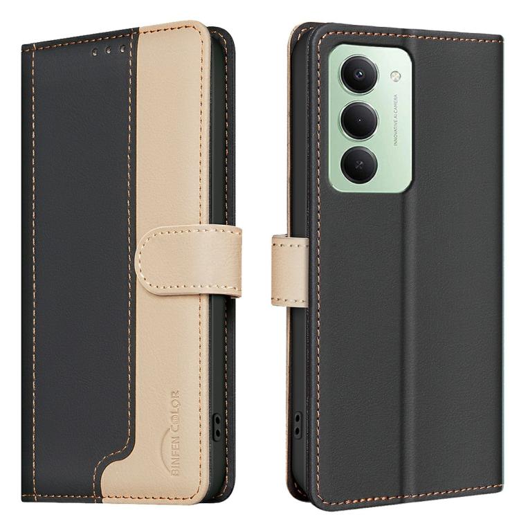 

For Redmi 15 5G Global / 15 4G SEA 169.5mm Color Matching RFID Anti-theft Leather Phone Case(Black)