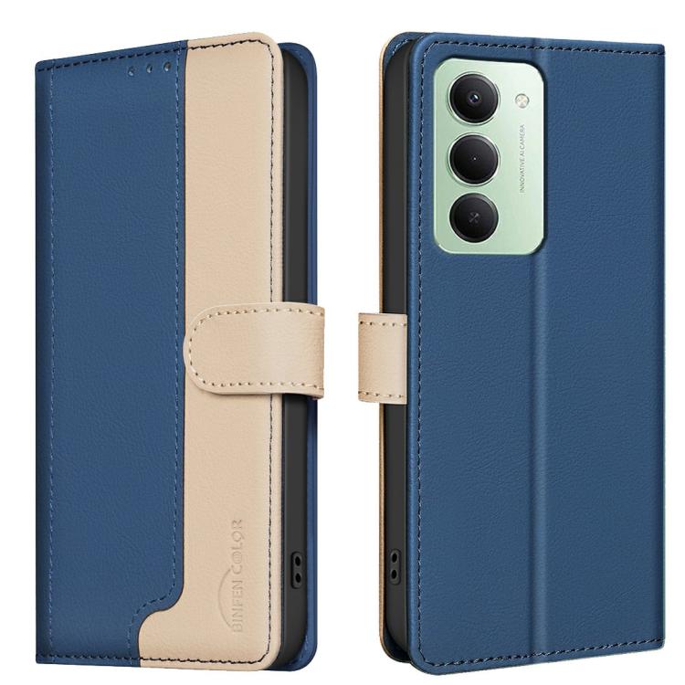 

For Redmi 15 5G Global / 15 4G SEA 169.5mm Color Matching RFID Anti-theft Leather Phone Case(Blue)