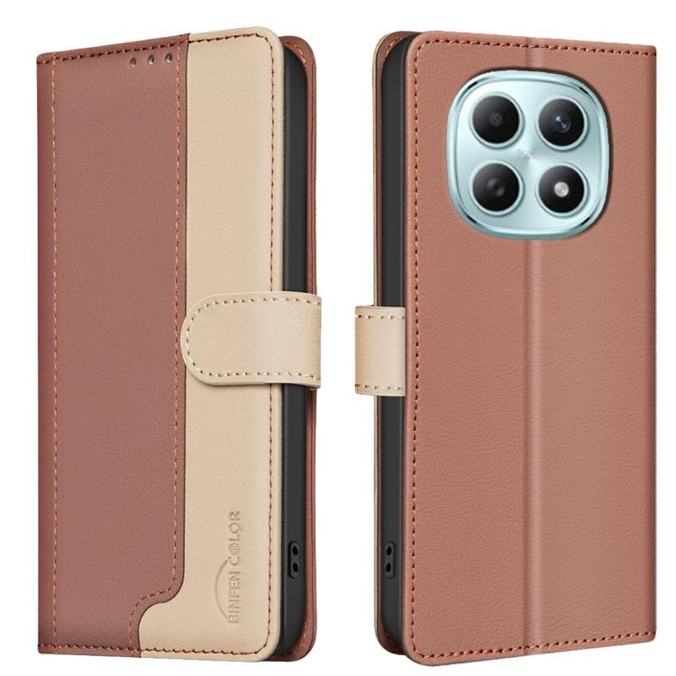 

For Redmi Note 15 Pro 4G Global 163.2mm Color Matching RFID Anti-theft Leather Phone Case(Brown)