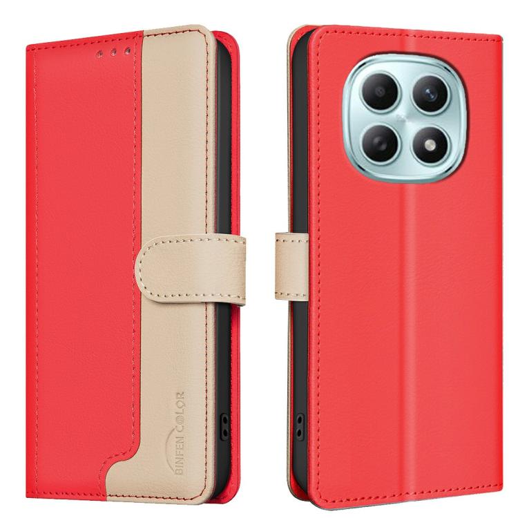 

For Redmi Note 15 Pro 4G Global 163.2mm Color Matching RFID Anti-theft Leather Phone Case(Red)