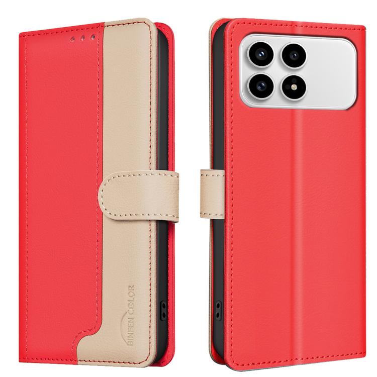 

For Redmi K90/Poco F8 Pro Color Matching RFID Anti-theft Leather Phone Case(Red)