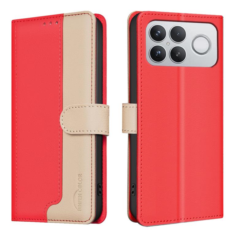 

For Redmi K90 Pro Max/Poco F8 Ultra Color Matching RFID Anti-theft Leather Phone Case(Red)