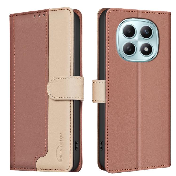 

For Redmi Note 15 5G Global 164mm Color Matching RFID Anti-theft Leather Phone Case(Brown)