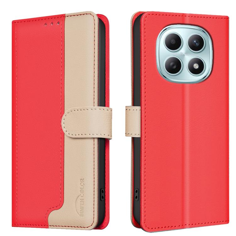 

For Redmi Note 15 5G Global 164mm Color Matching RFID Anti-theft Leather Phone Case(Red)
