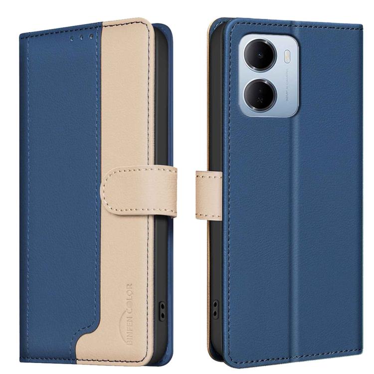 

For Redmi 15a 5G Color Matching RFID Anti-theft Leather Phone Case(Blue)