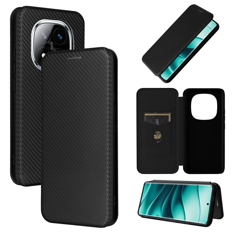 

For Redmi Note 14 Pro 4G Global Carbon Fiber Texture Flip Leather Phone Case(Black)