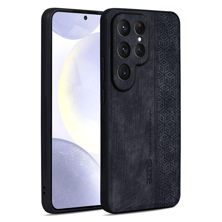 

For Samsung Galaxy S25 Ultra 5G AZNS 3D Embossed Skin Feel Phone Case(Black)