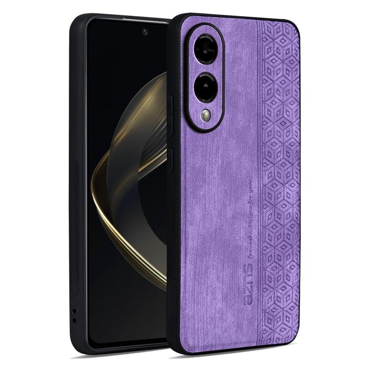 

For Samsung Galaxy S25 Edge 5G AZNS 3D Embossed Skin Feel Phone Case(Purple)
