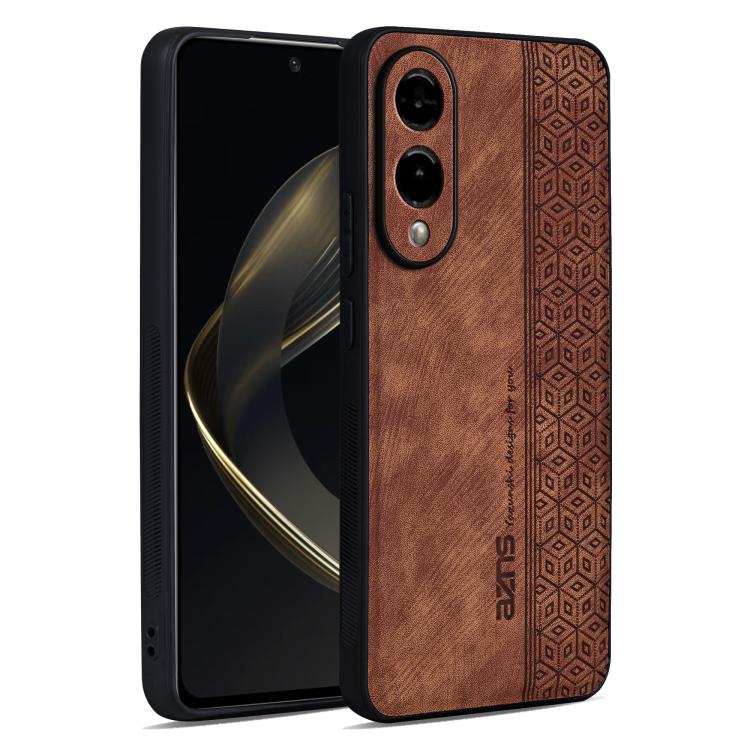 

For Samsung Galaxy S25 Edge 5G AZNS 3D Embossed Skin Feel Phone Case(Brown)