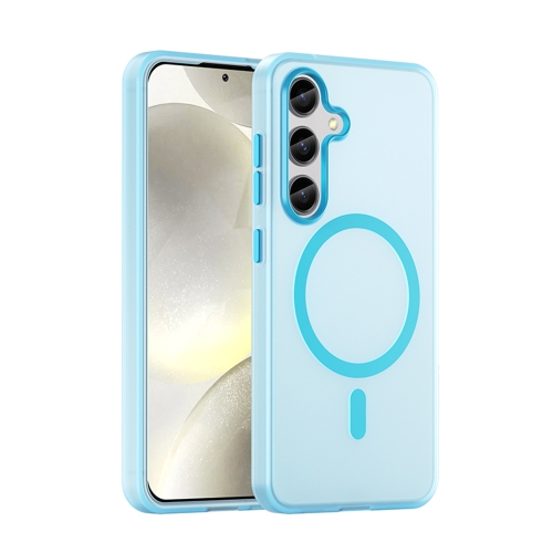 

For Samsung Galaxy S24 5G MagSafe Frosted Translucent TPU + PC Full Coverage Phone Case(Blue)