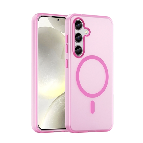 

For Samsung Galaxy S24 5G MagSafe Frosted Translucent TPU + PC Full Coverage Phone Case(Pink)