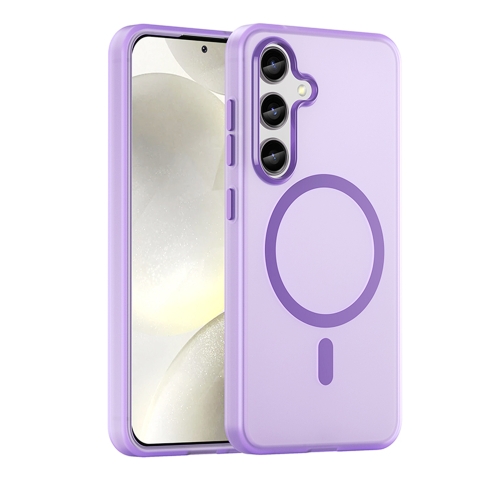 

For Samsung Galaxy S24+ 5G MagSafe Frosted Translucent TPU + PC Full Coverage Phone Case(Dark Purple)