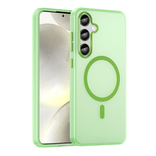 

For Samsung Galaxy S24+ 5G MagSafe Frosted Translucent TPU + PC Full Coverage Phone Case(Green)