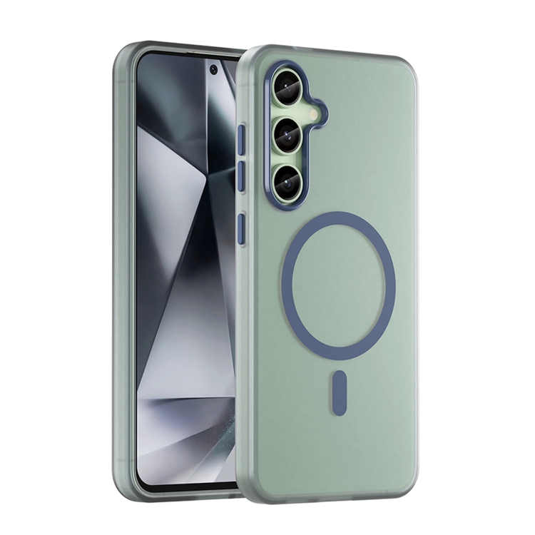 

For Samsung Galaxy S24 FE 5G MagSafe Frosted Translucent TPU + PC Full Coverage Phone Case(Dark Blue)