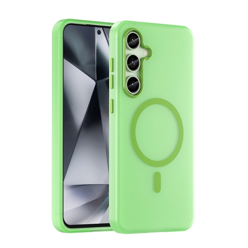 

For Samsung Galaxy S24 FE 5G MagSafe Frosted Translucent TPU + PC Full Coverage Phone Case(Green)