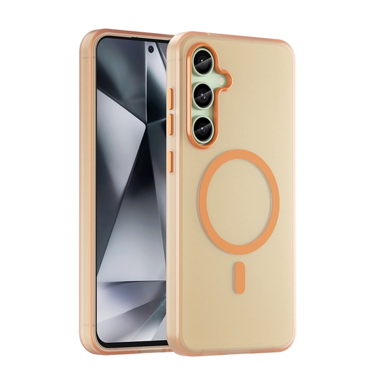 

For Samsung Galaxy S24 FE 5G MagSafe Frosted Translucent TPU + PC Full Coverage Phone Case(Orange)