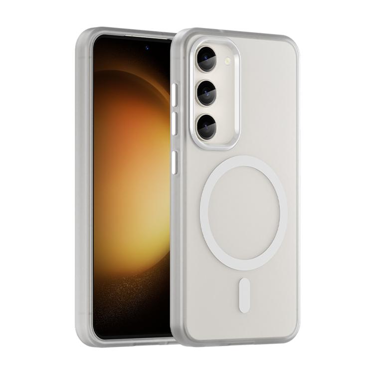

For Samsung Galaxy S23 5G MagSafe Frosted Translucent TPU + PC Full Coverage Phone Case(White)
