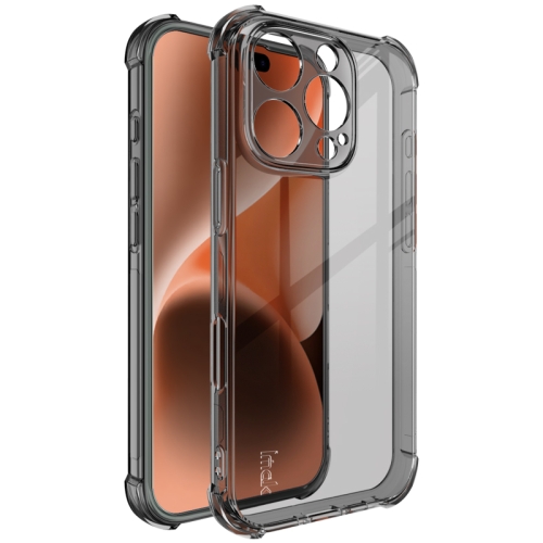 

For iPhone 16 Pro imak Shockproof Airbag TPU Phone Case(Transparent Black)