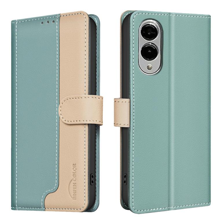 

For Samsung Galaxy S25 Edge 5G Color Matching RFID Anti-theft Leather Phone Case(Green)