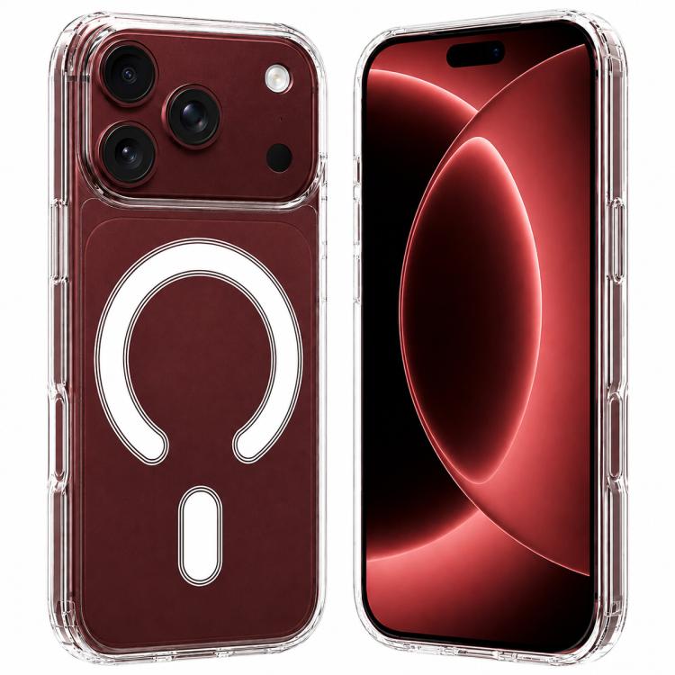 For iPhone 18 Pro Max Large Hole Camera MagSafe Magnetic Clear Acrylic TPU Case(Transparent)