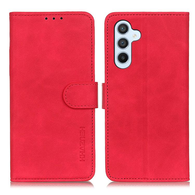 

For Samsung Galaxy S25 FE 5G KHAZNEH Retro Texture Horizontal Flip Leather Phone Case(Red)