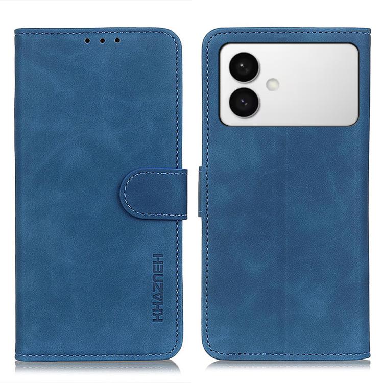 

For Samsung Galaxy S26 Edge 5G KHAZNEH Retro Texture Horizontal Flip Leather Phone Case(Blue)