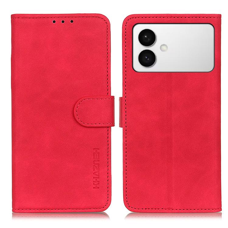 

For Samsung Galaxy S26 Edge 5G KHAZNEH Retro Texture Horizontal Flip Leather Phone Case(Red)