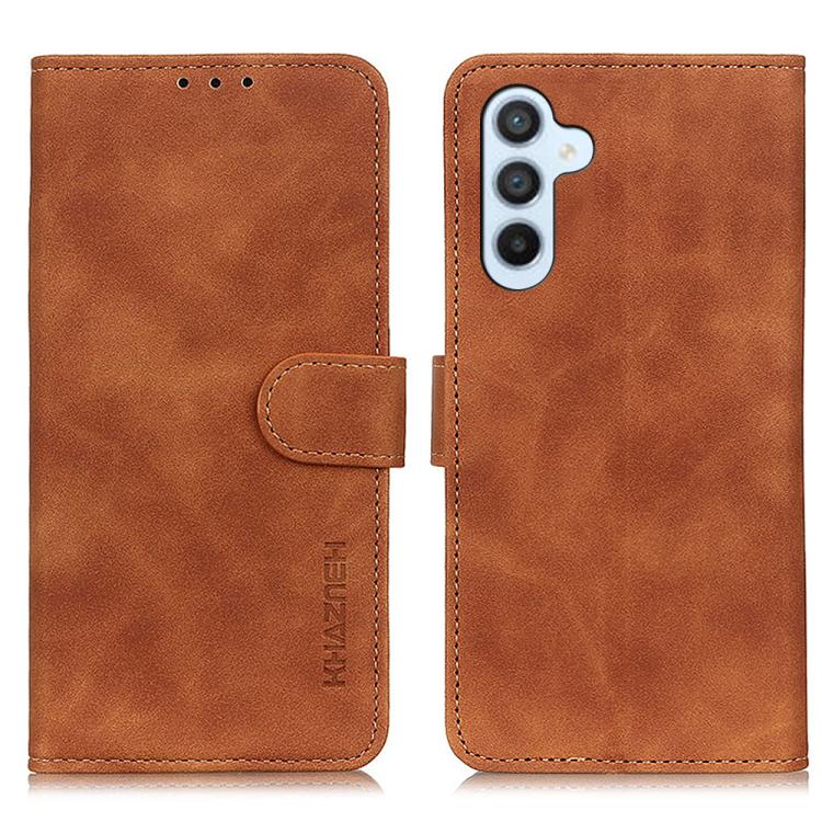 

For Samsung Galaxy S26 5G KHAZNEH Retro Texture Horizontal Flip Leather Phone Case(Brown)