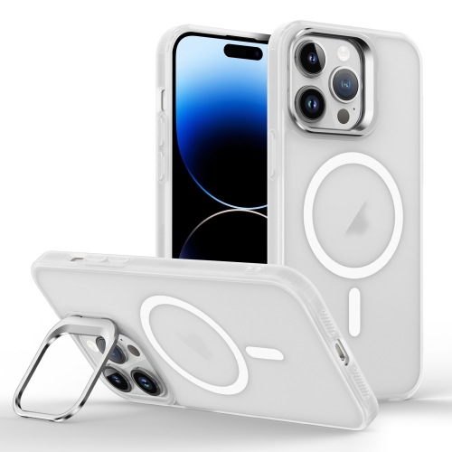 

For iPhone 14 Pro Max Skin Feel Lens Holder Magsafe Phone Case(Transparent)