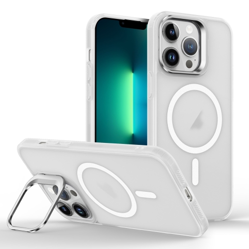 

For iPhone 13 Pro Max Skin Feel Lens Holder Magsafe Phone Case(Transparent)