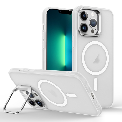 

For iPhone 13 Pro Magsafe Skin Feel Lens Holder Phone Case(Transparent)
