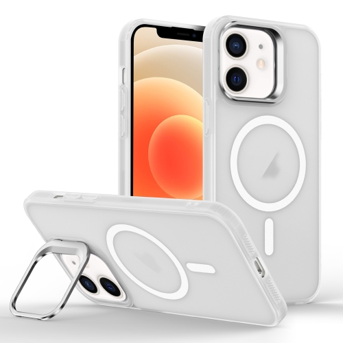 

For iPhone 12 Skin Feel Lens Holder Magsafe Phone Case(Transparent)