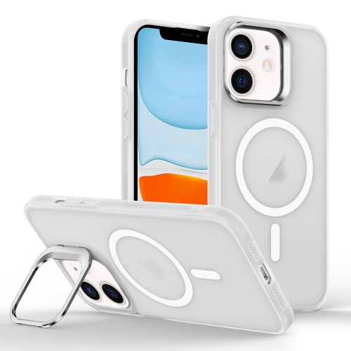 

For iPhone 11 Skin Feel Lens Holder Magsafe Phone Case(Transparent)