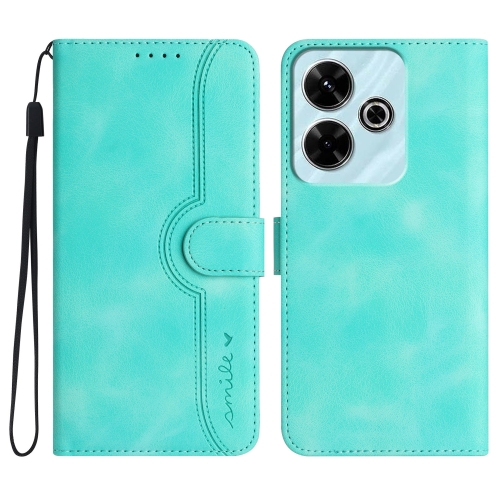 

For Xiaomi Redmi 13 4G Heart Pattern Skin Feel Leather Phone Case(Light Blue)