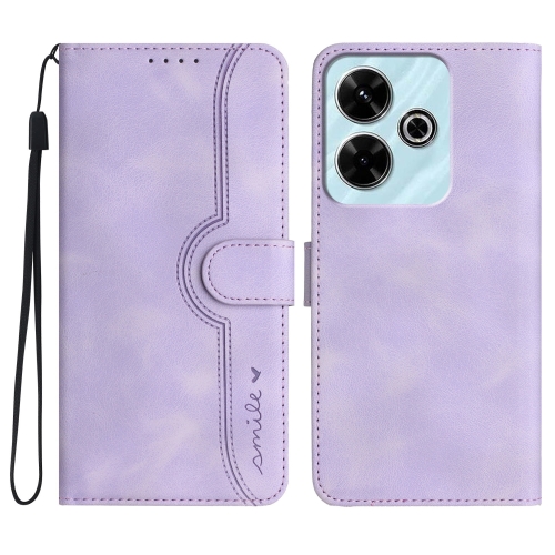 

For Xiaomi Redmi 13 4G Heart Pattern Skin Feel Leather Phone Case(Purple)