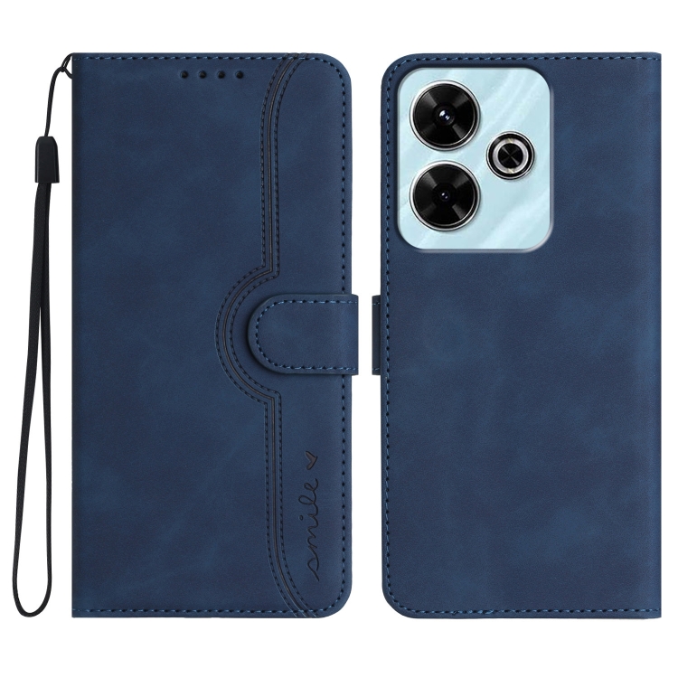 

For Xiaomi Redmi 13 4G Heart Pattern Skin Feel Leather Phone Case(Royal Blue)