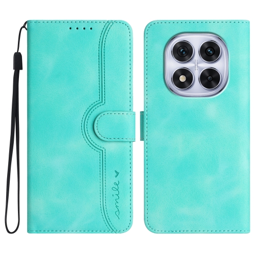 

For Redmi Note 14 Pro 5G Heart Pattern Skin Feel Leather Phone Case(Light Blue)