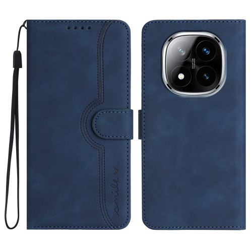 

For Redmi Note 14 Pro+ 5G Heart Pattern Skin Feel Leather Phone Case(Royal Blue)