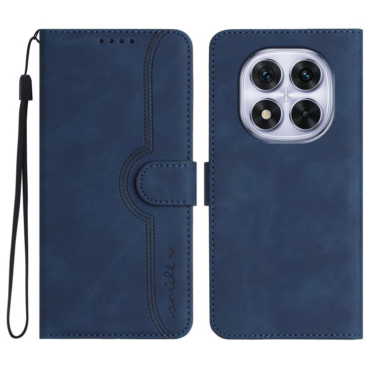 

For Redmi Note 14 Pro 4G Heart Pattern Skin Feel Leather Phone Case(Royal Blue)