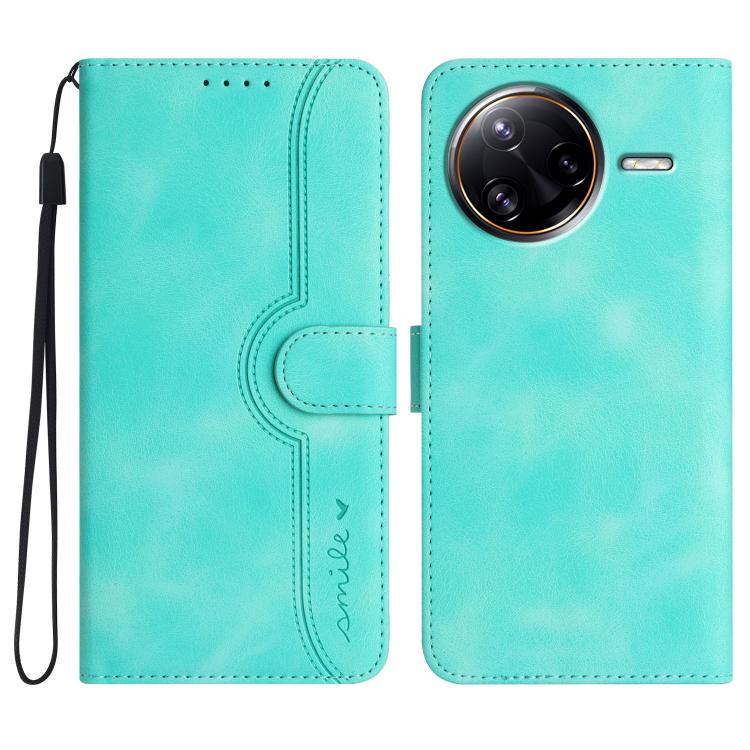 

For Redmi K80 Pro / Xiaomi Poco F7 Ultra Heart Pattern Skin Feel Leather Phone Case(Light Blue)