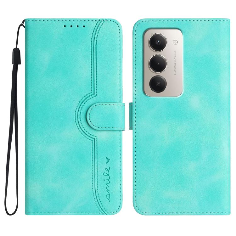

For Redmi 15 5G / 4G EU 171mm Heart Pattern Skin Feel Leather Phone Case(Light Blue)