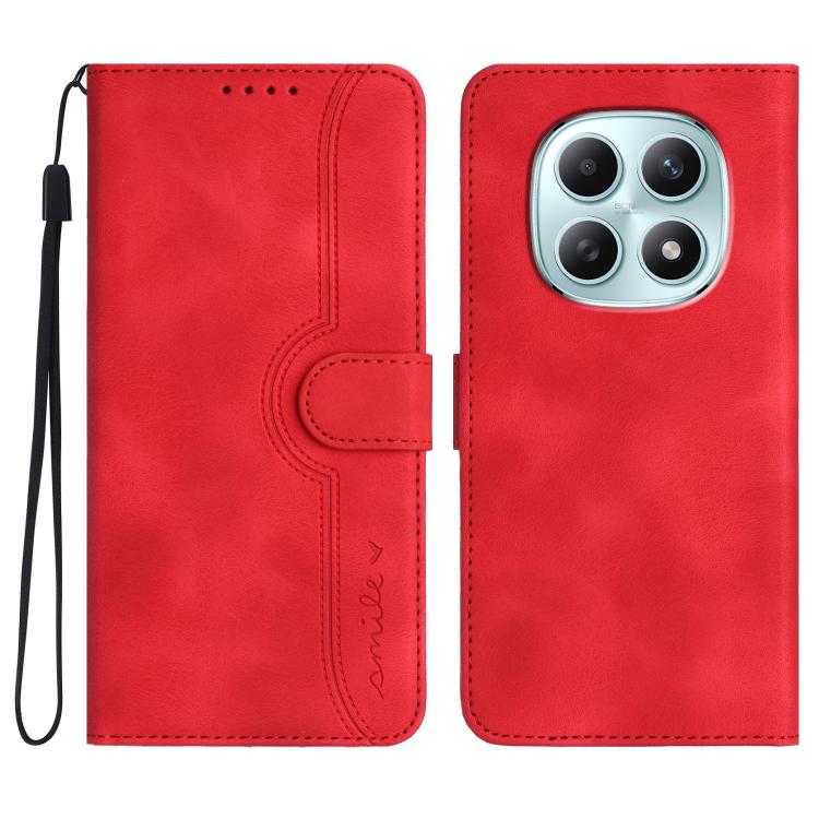 

For Redmi Note 15 4G Global 164mm Heart Pattern Skin Feel Leather Phone Case(Red)