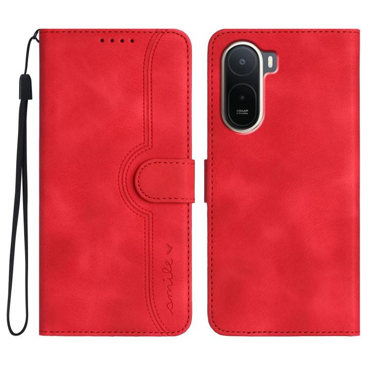 

For Redmi A7 Pro 171mm / Poco C85x 5G Heart Pattern Skin Feel Leather Phone Case(Red)