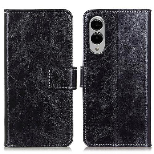 

For Samsung Galaxy S25 Edge 5G Retro Crazy Horse Texture Leather Phone Case(Black)