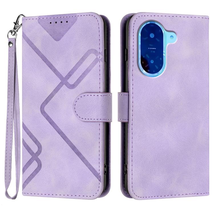 

For Redmi A5 4G 171.7mm / Xiaomi Poco C71 Line Pattern Skin Feel Leather Phone Case(Light Purple)