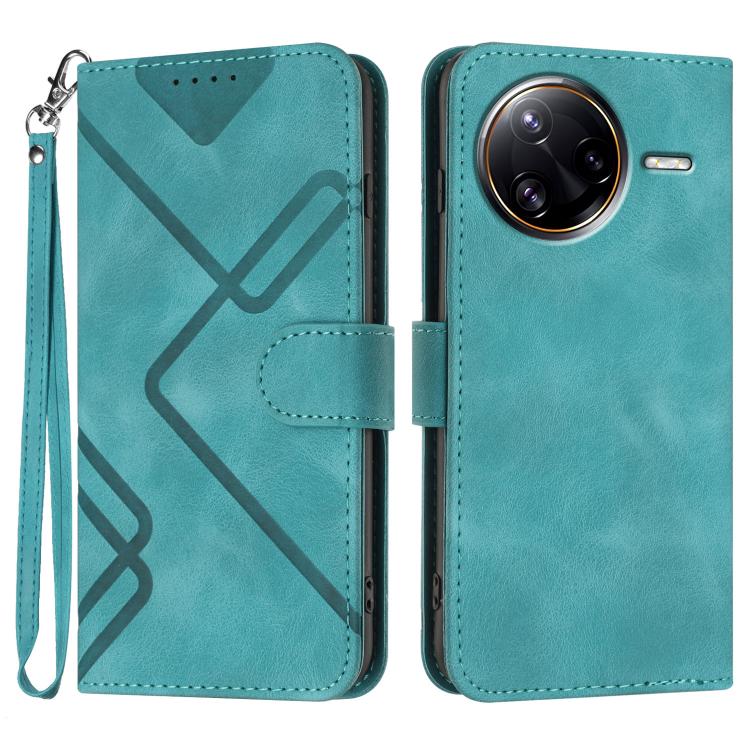 

For Redmi K80 Pro / Xiaomi Poco F7 Ultra Line Pattern Skin Feel Leather Phone Case(Light Blue)