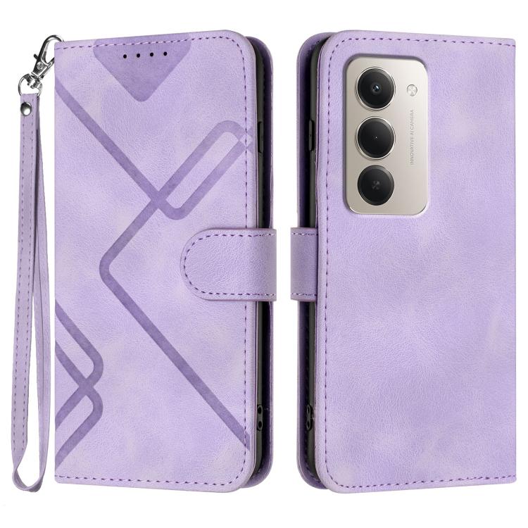 

For Redmi 15 5G Global / 15 4G SEA 169.5mm Line Pattern Skin Feel Leather Phone Case(Light Purple)