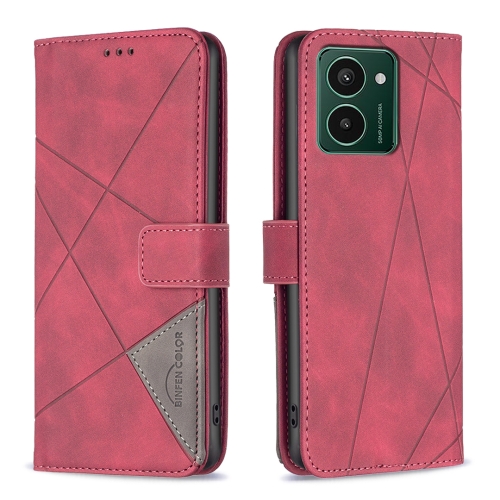 

For HMD Pulse PRO / Pulse / Pulse+ Magnetic Buckle Rhombus Texture Leather Phone Case(Red)