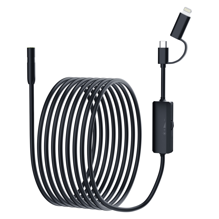

AN112 2 in 1 USB-C / Type-C + 8 Pin Interface 8mm HD Industry Endoscope, Length:1m Soft Tube