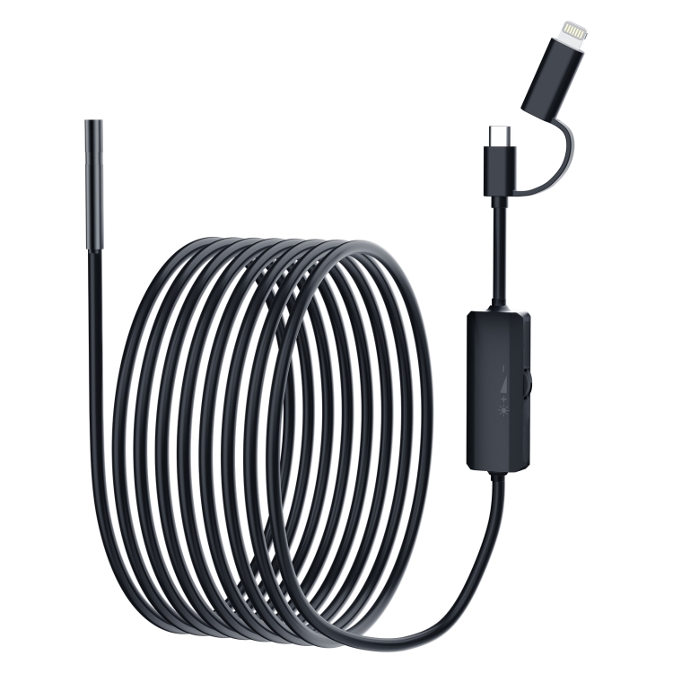 

AN112 2 in 1 USB-C / Type-C + 8 Pin Interface 5.5mm HD Industry Endoscope, Length:1m Soft Tube